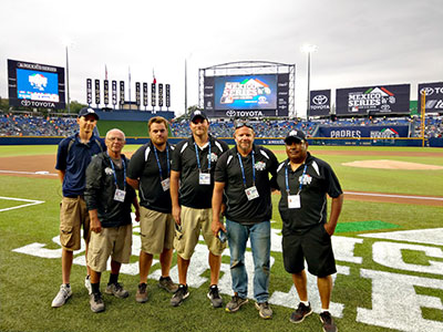 Crew at stadium
