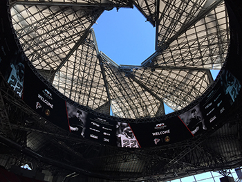 Retractable roof at Mercedes Benz Stadium (Photo: AT Staff)