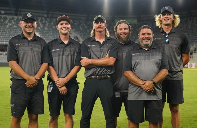 The 2022 LouCity grounds crew led by, at far right, Aaron Fink. (Photo: Louisville City FC)